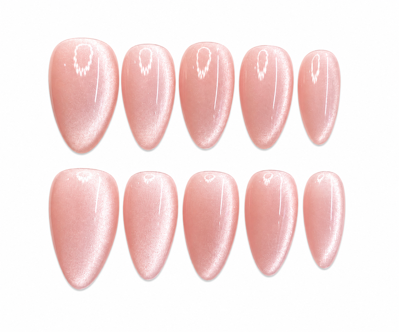 Blush Glow Cat Eye Press On Nails CM23