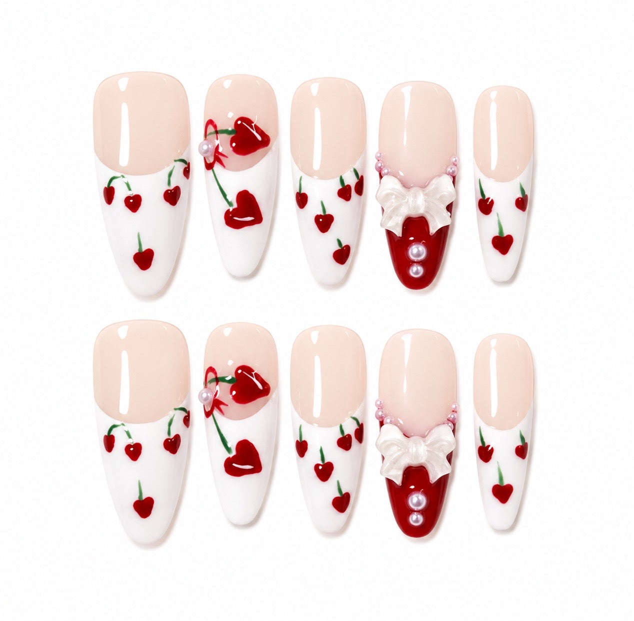Shelly- Sweet Cherry French Press On Nails