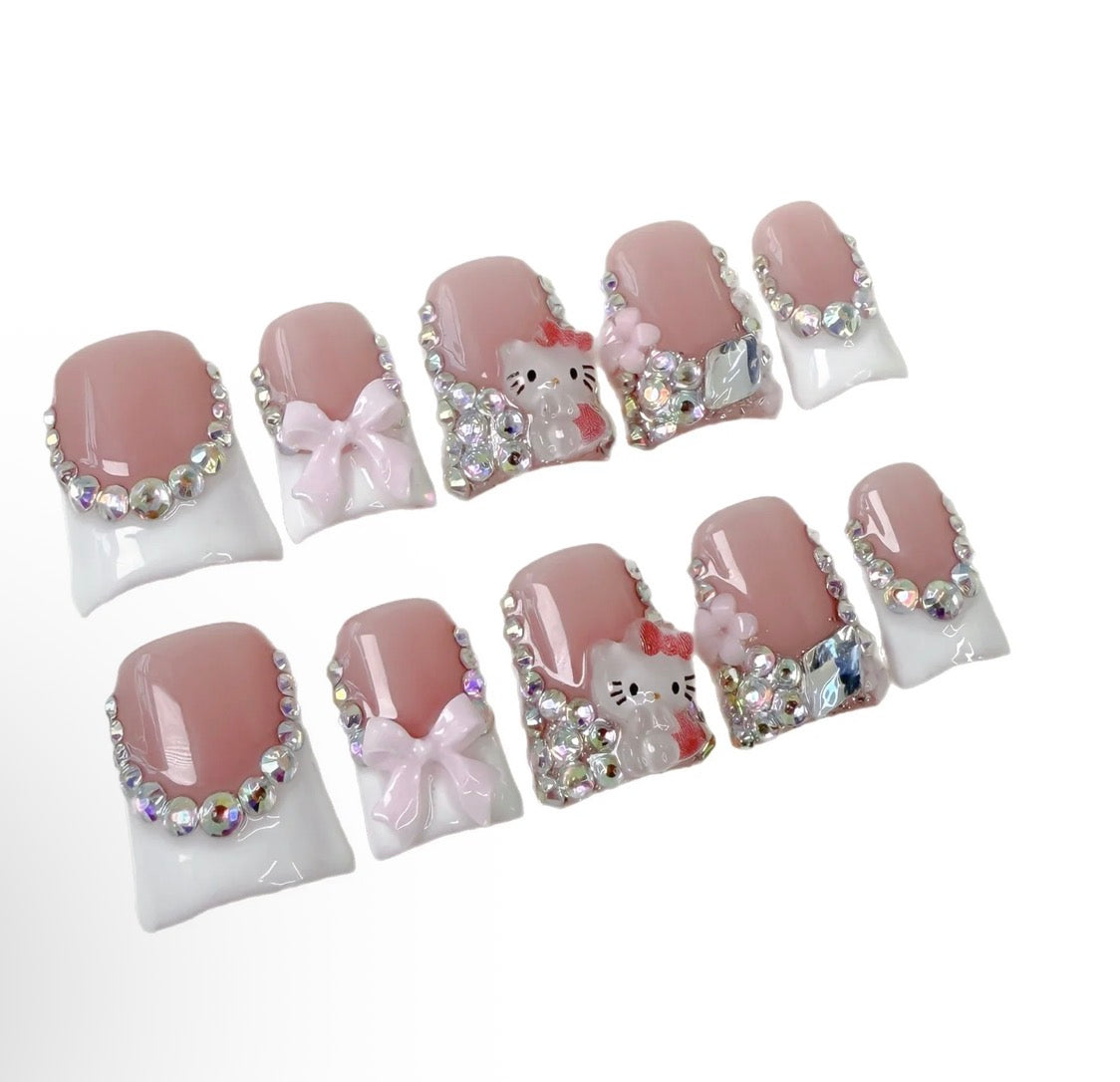 Hello Kitty Flare Duckies Press On Nails