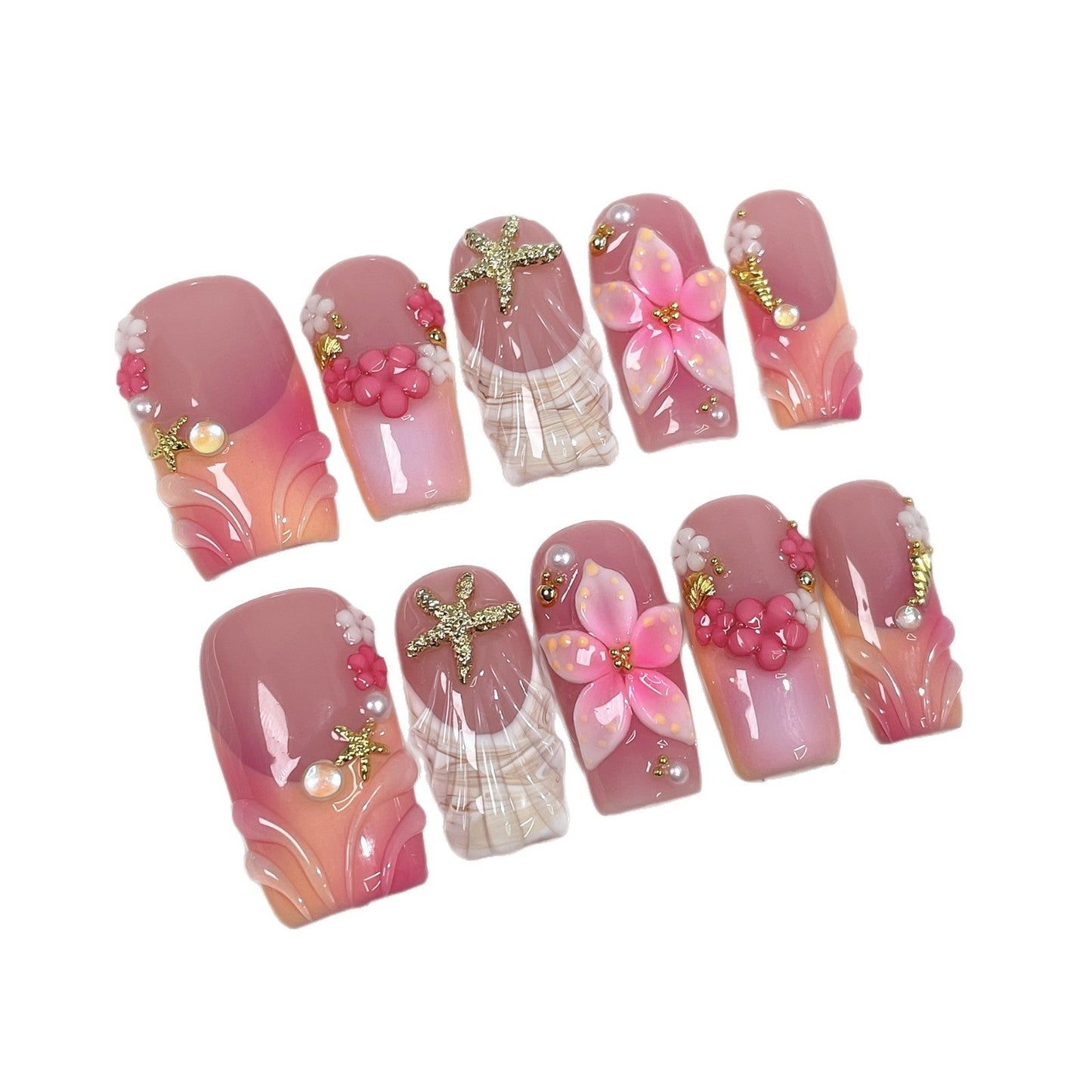 Coral Whisper Series Press-On Nails