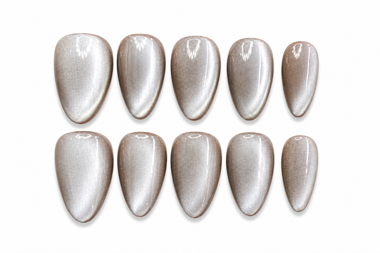 Champagne Glaze Cat Eye Press On Nails CM05