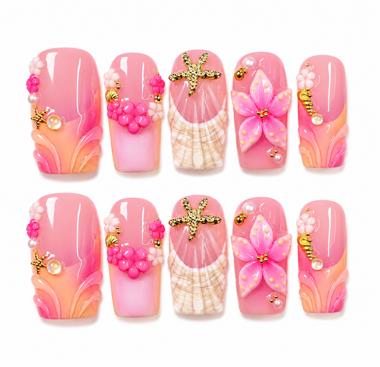 Coral Whisper Series Press-On Nails