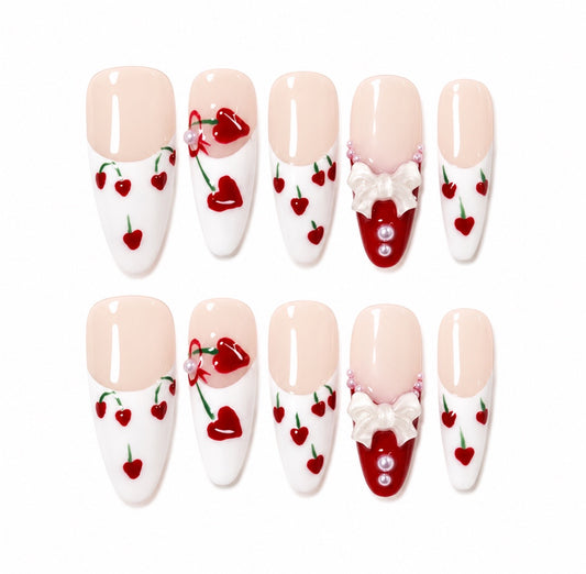 Shelly- Sweet Cherry French Press On Nails