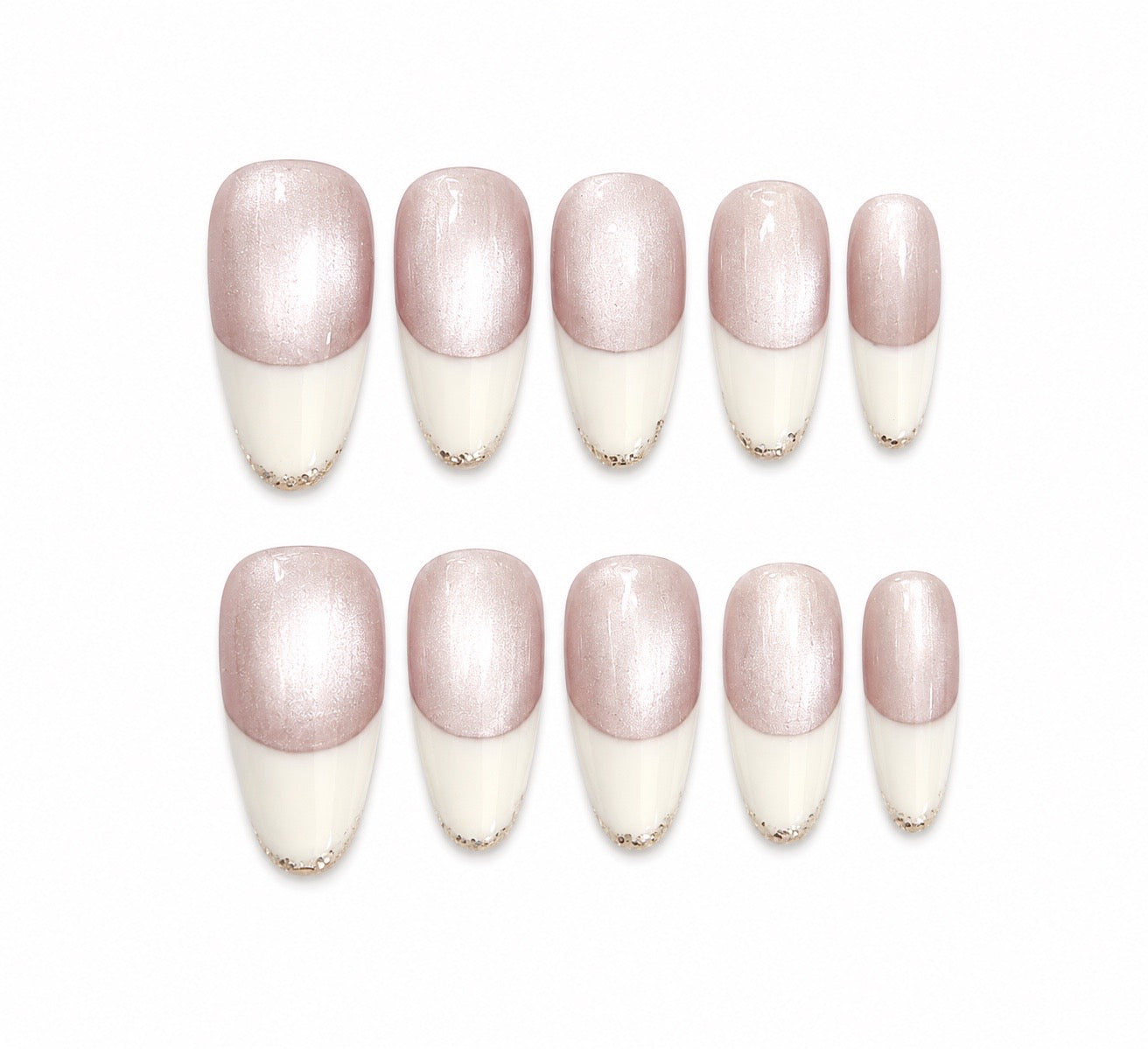 Kristy- Cateye Champagne French Press On Nails