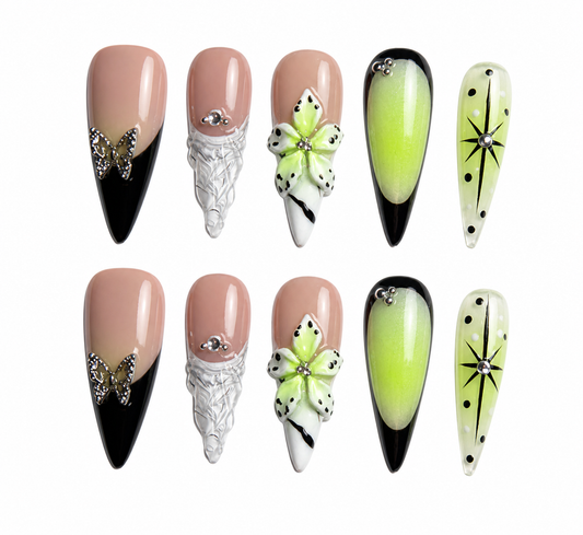Raven-Electric Edge Neon Press On Nails