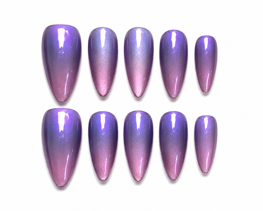 Violet – Aurora Glow Ombré Press-On Nails