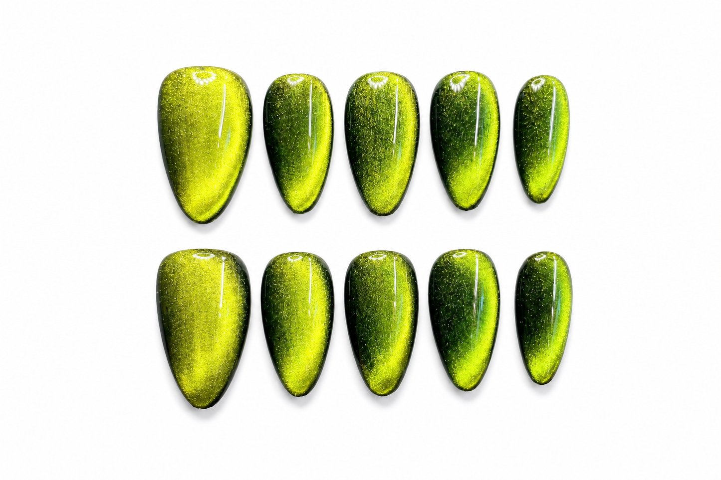 Electric Lime Cat-Eye Press-On Nails CM04