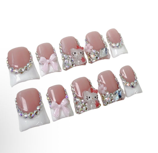 Hello Kitty Flare Duckies Press On Nails
