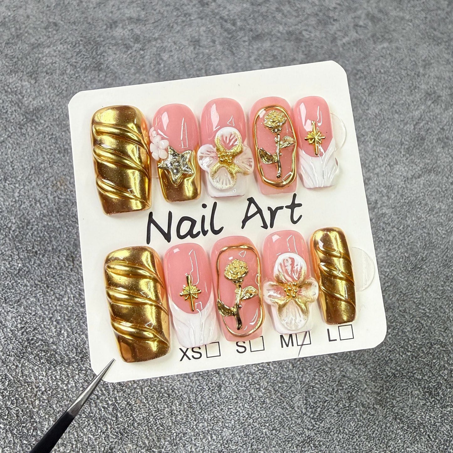 Golden Blossom Series Press-On Nails